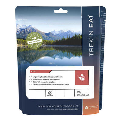 Trekking voedsel voeding hongaarse pot rundvlees noedels outdoor maaltijd