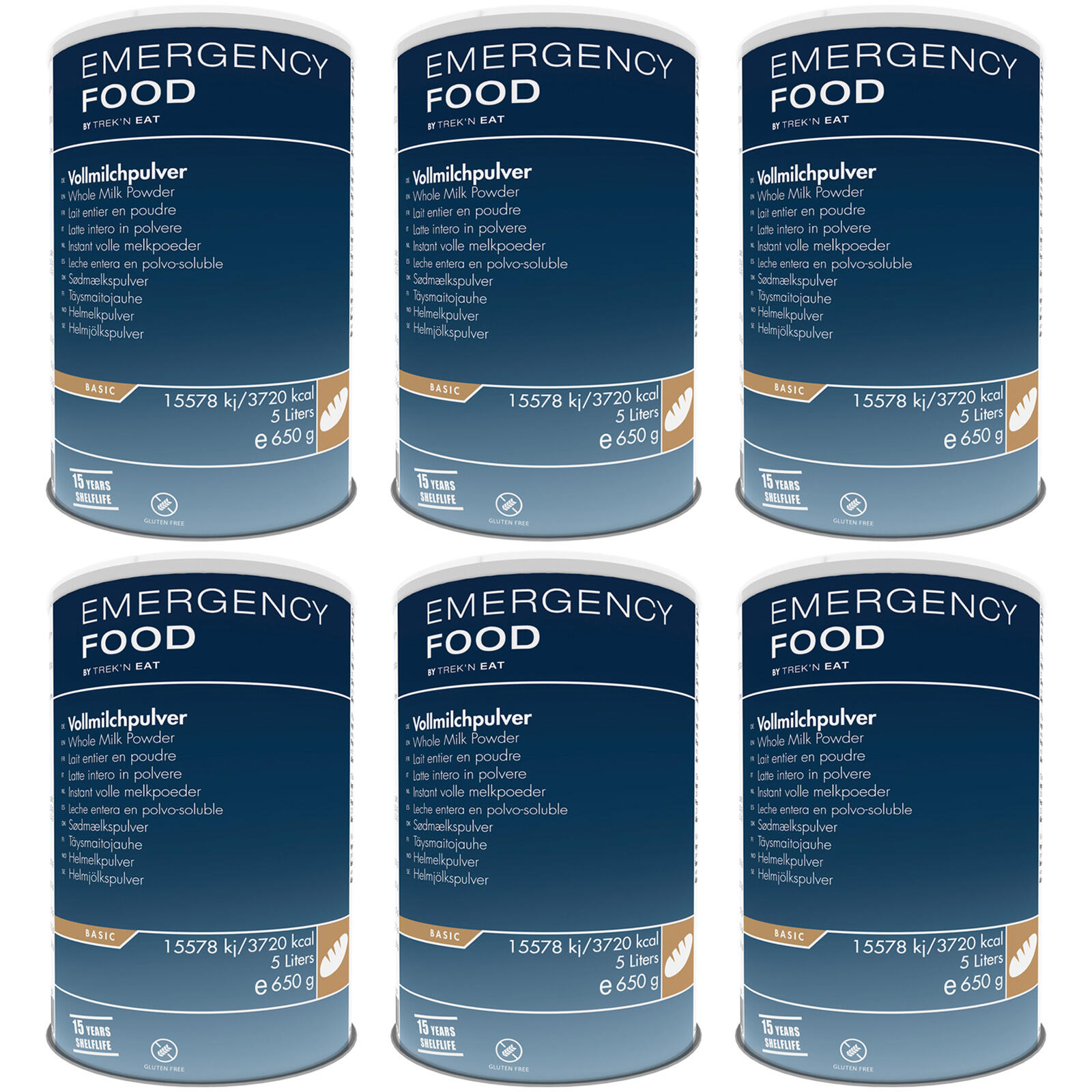 EMERGENCY FOOD 6 x Latte in polvere Cibo da trekking Razione di emergenza outdoor Vegetariano
