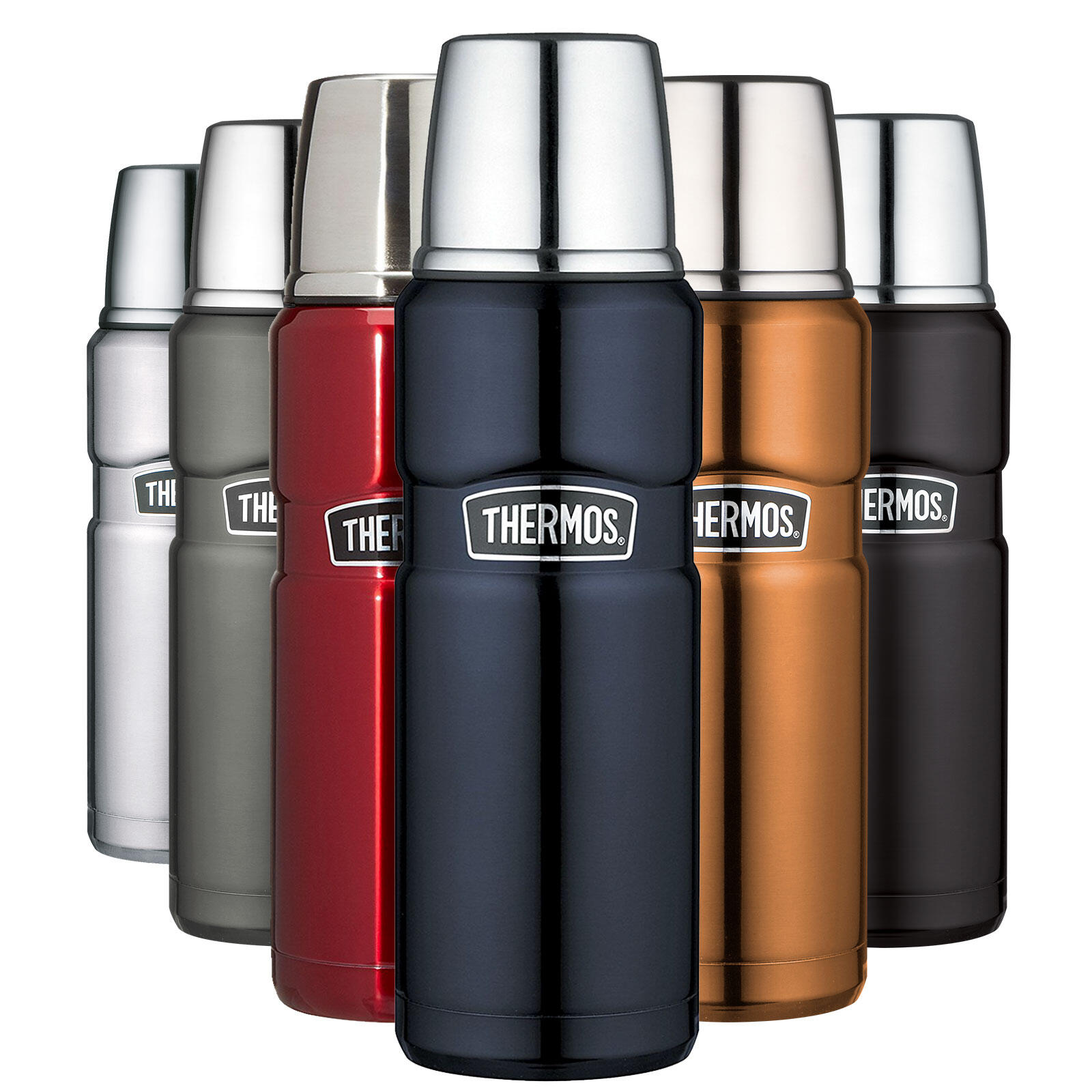 Thermoskan King vacuümfles 0,47L fles vacuümkan thee schroefdop 4/5