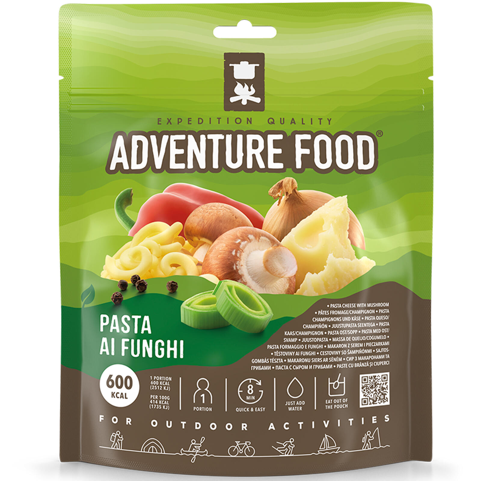 ADVENTURE FOOD Trekking voedsel voeding Pasta Funghi Outdoor maaltijd Vegetarisch MRE