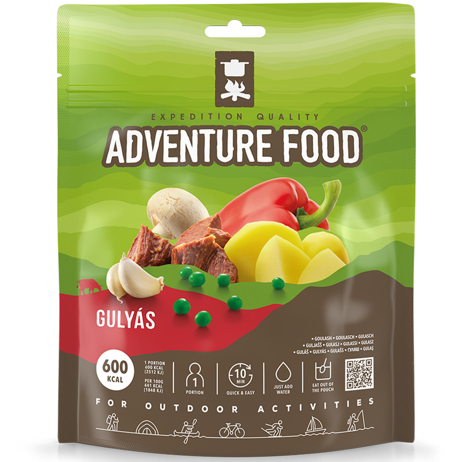 ADVENTURE FOOD Trekkingnahrung Gulyas Outdoornahrung Outdoor Mahlzeit Gulasch Notration MRE