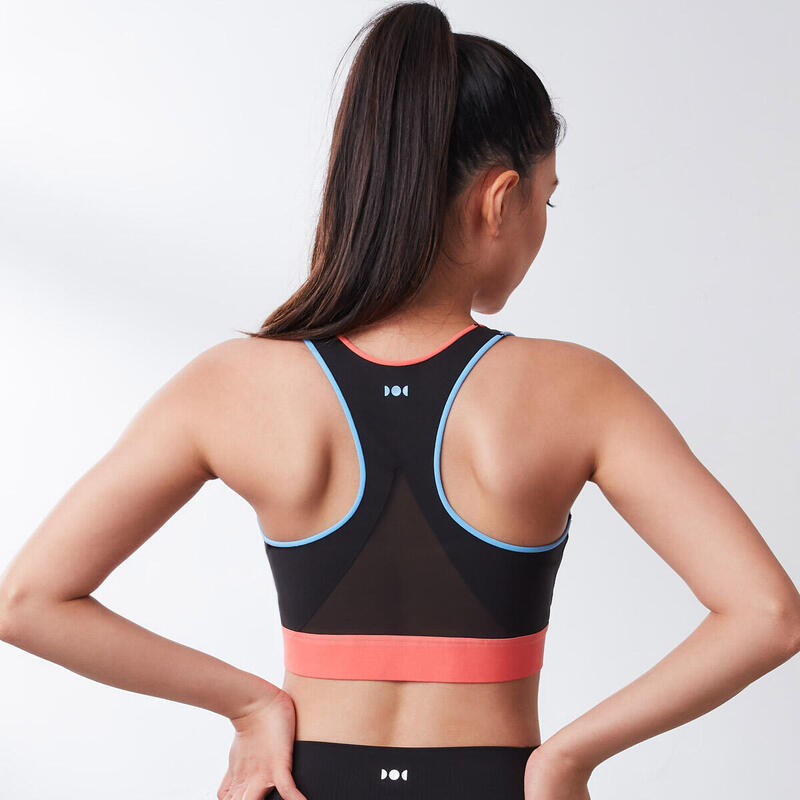 Sports Max『高效防震』防UV高強度前拉鏈運動胸圍 - 黑色