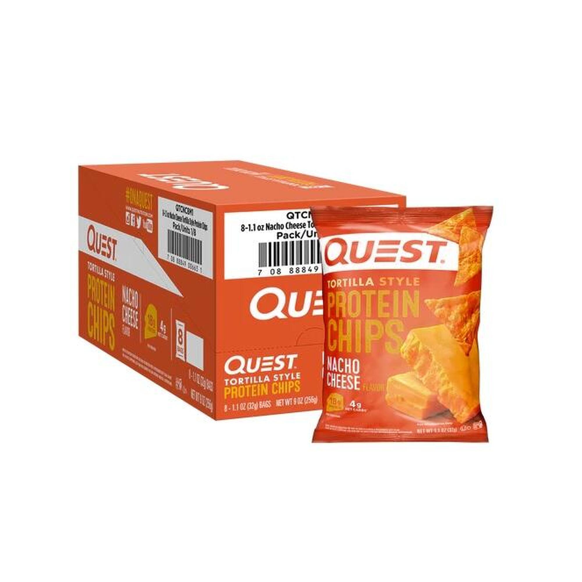 Quest Protein Chips - NACHO CHEESE - TORTILLA STYLE 8 PACKS