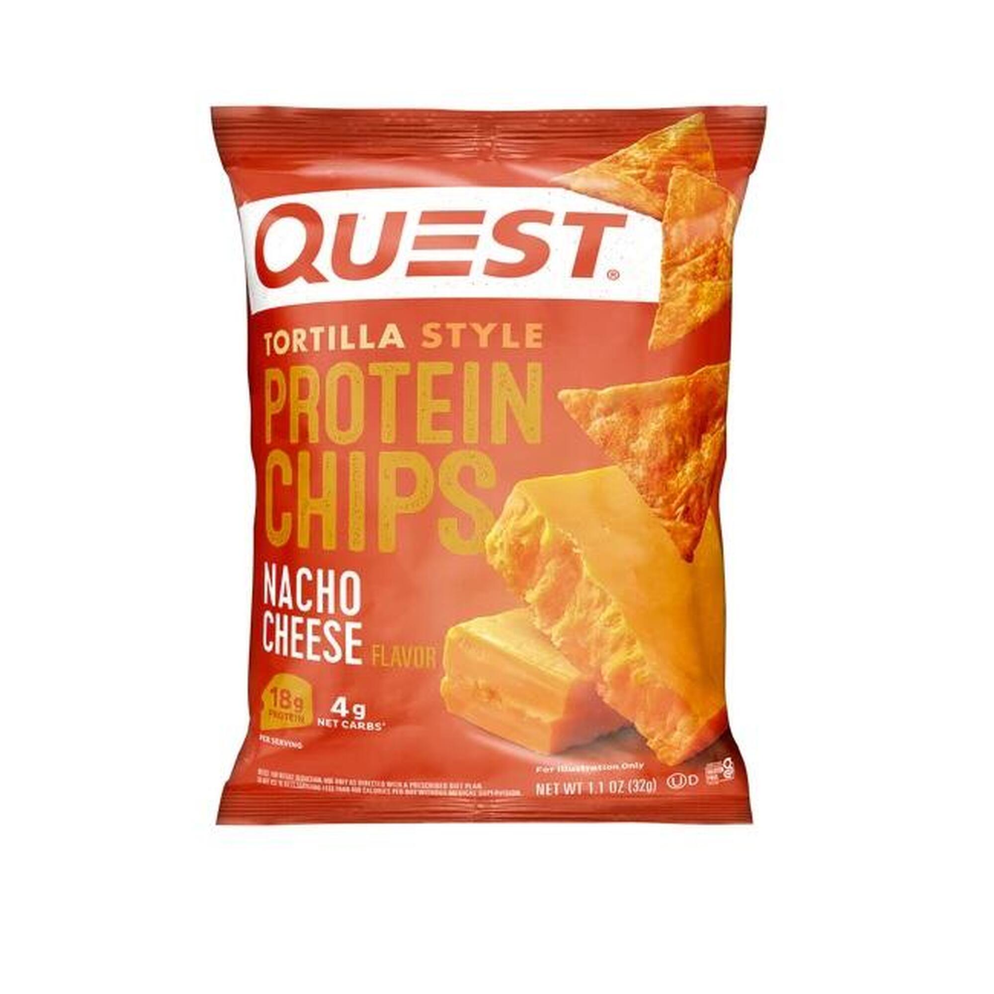 Quest Protein Chips - NACHO CHEESE - TORTILLA STYLE 8 PACKS