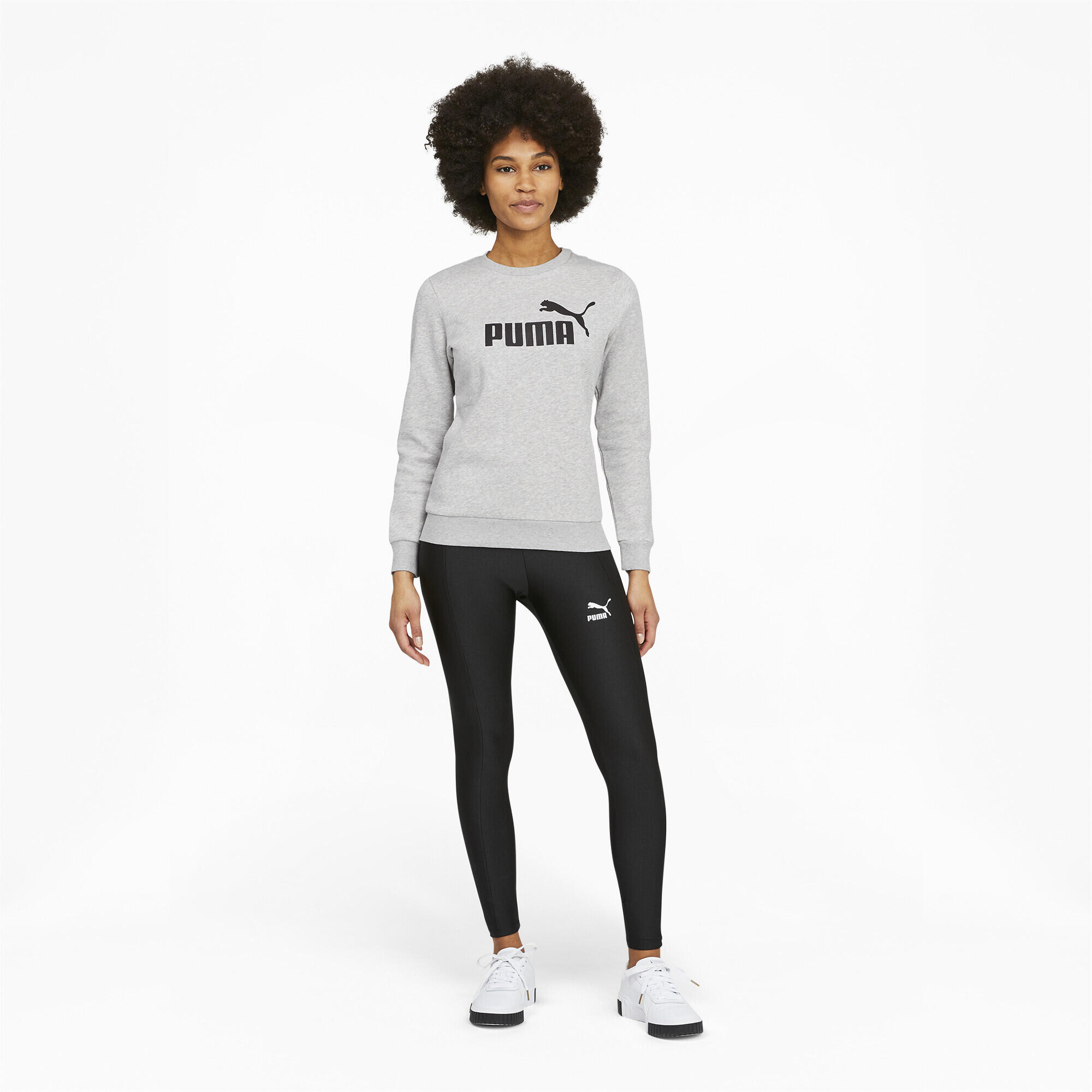 Puma Women's ESS Logo Crew, Light Grey Heather 4/5