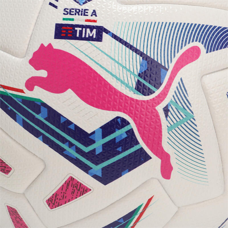 Ballon de football Orbita Serie A Pro PUMA White Blue Glimmer Sunset Glow Pink