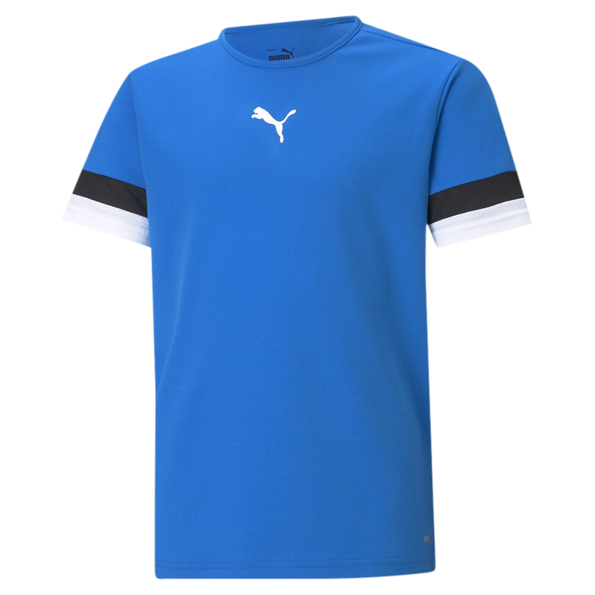 PUMA teamRISE voetbalshirt voor jongeren PUMA Electric Blue Lemonade Black White
