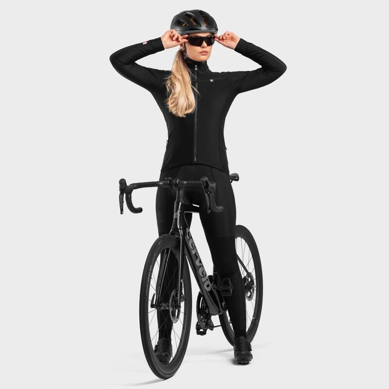 Veste vélo softshell femme Cyclisme J1 Vermont Noir