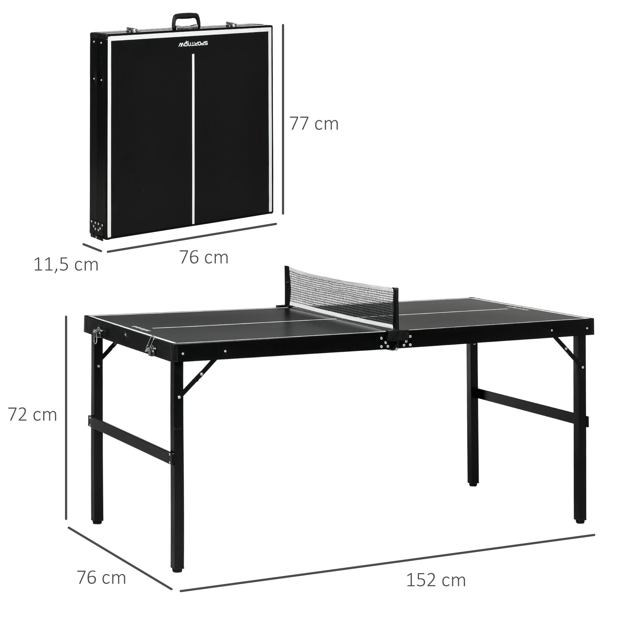 Mesa de ping pong 152x76x72 cm preto SPORTNOW 3/7