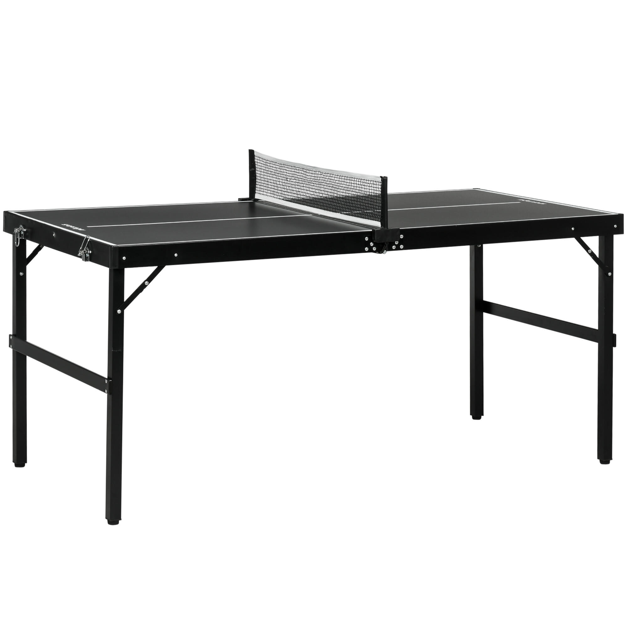 SPORTNOW Mesa de ping-pong plegable MDF aluminio SPORTNOW 152x76x72 cm negro