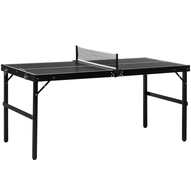 Mesa de ping-pong plegable MDF aluminio SPORTNOW 152x76x72 cm negro