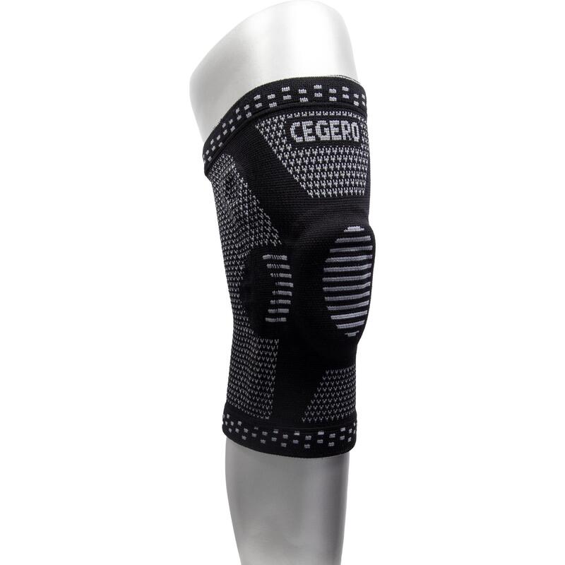 雙支撐矽膠護膝套筒 - 藍/黑色