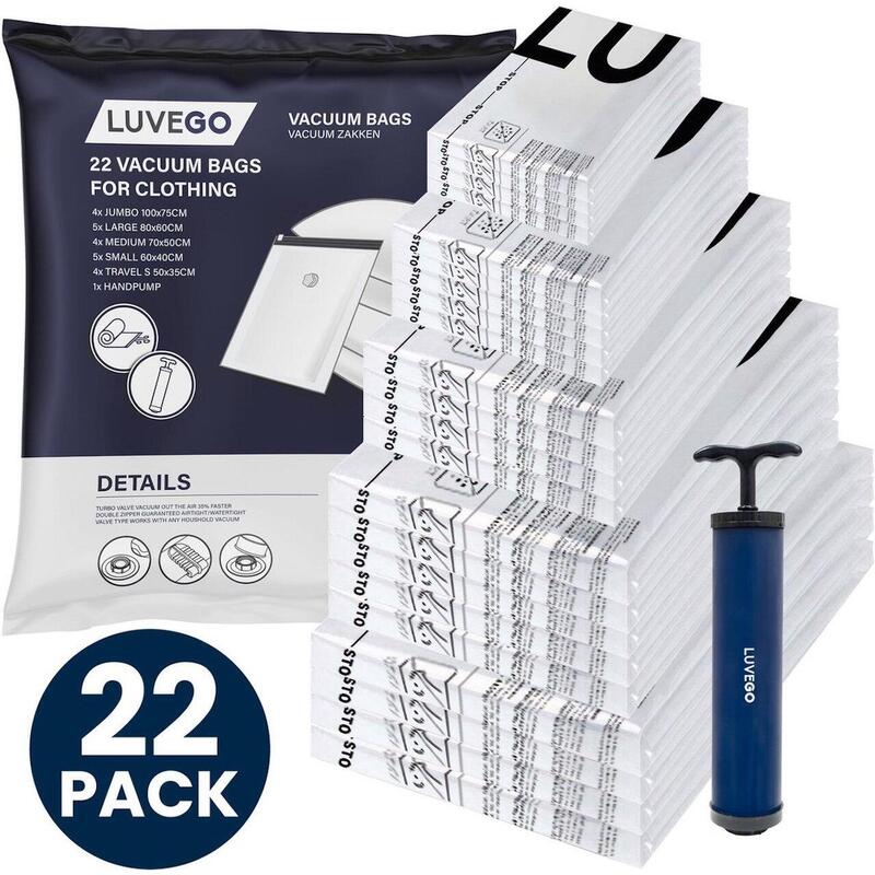 Luvego Sacs sous vide 22-Pack avec pompe à main - Différentes tailles