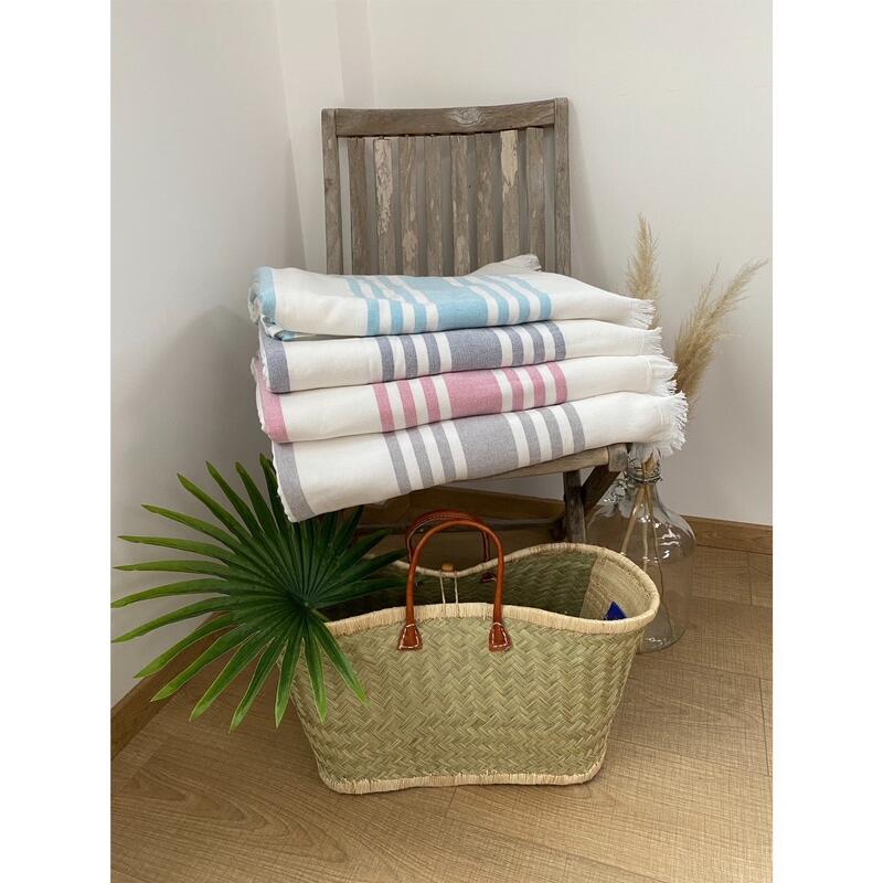 Fouta doublée éponge Karabuk XL Gris 150x180 380g/m²