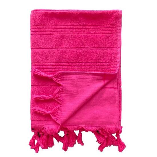 Fouta doublée éponge - Hammam XL Fuchsia - 140x180cm - 330g/m²