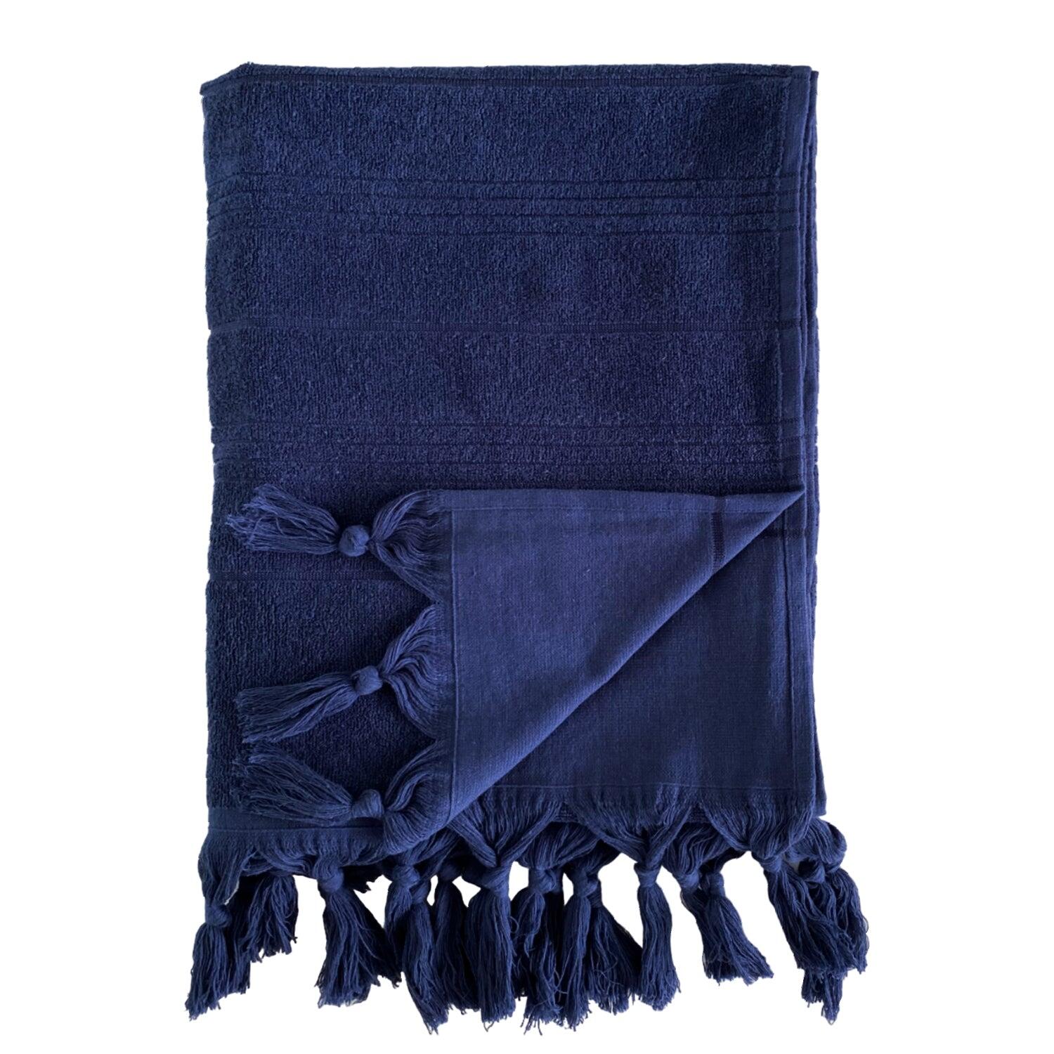 Le Comptoir De La Plage - Fouta Éponge Bleu 140x180 330g/m² - Hammam Navy Xl - Serviette - Bleu - 48 Xl - Decathlon