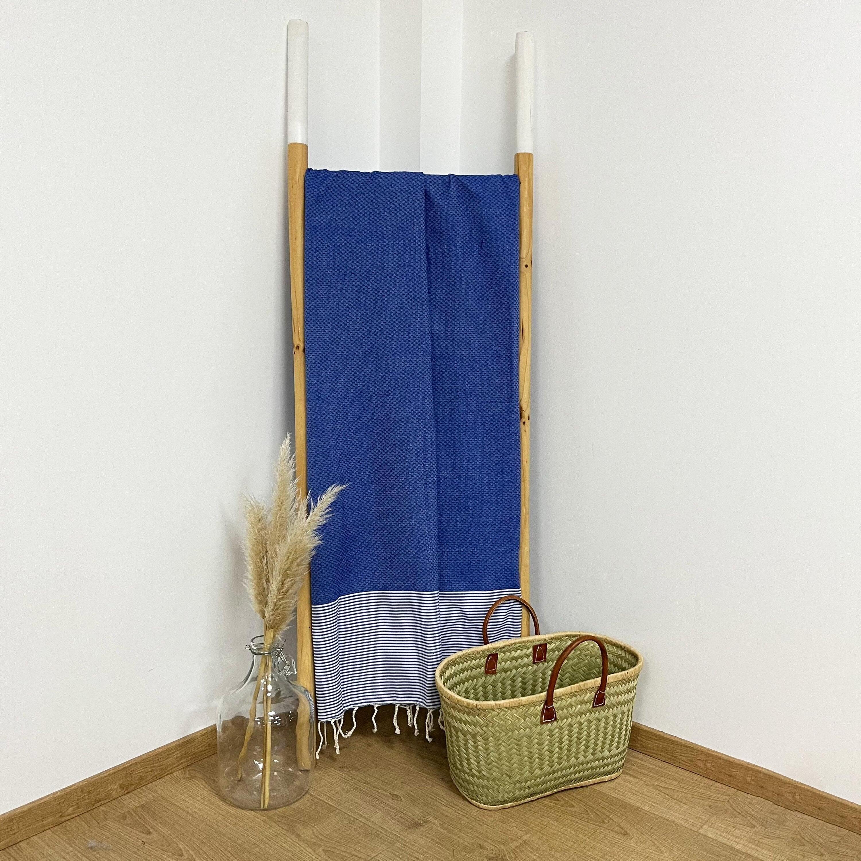Hammamdoek Wafelstructuur Traditioneel Blauw 100x200 190g/m² - Mikanda Royal 2/3