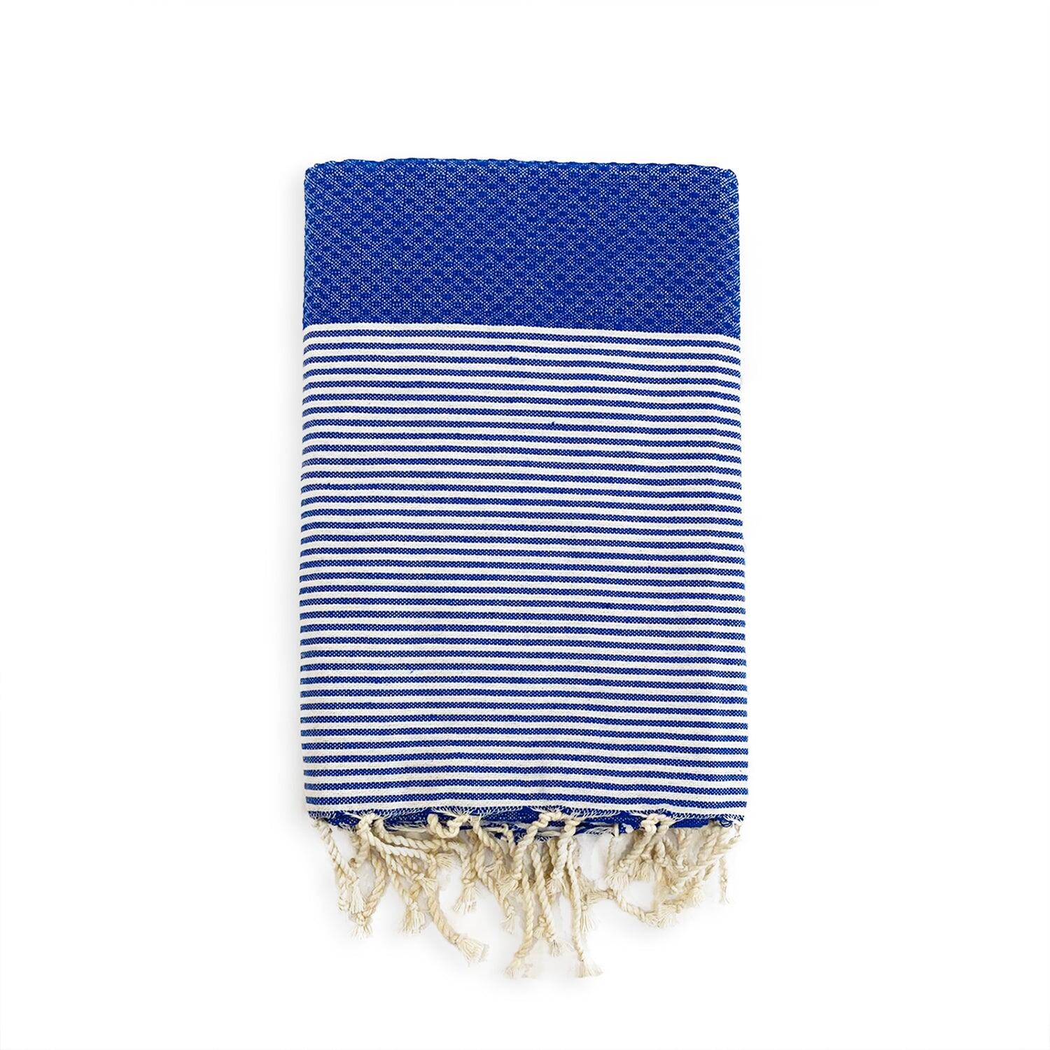 LE COMPTOIR DE LA PLAGE Hammamdoek Wafelstructuur Traditioneel Blauw 100x200 190g/m² - Mikanda Royal
