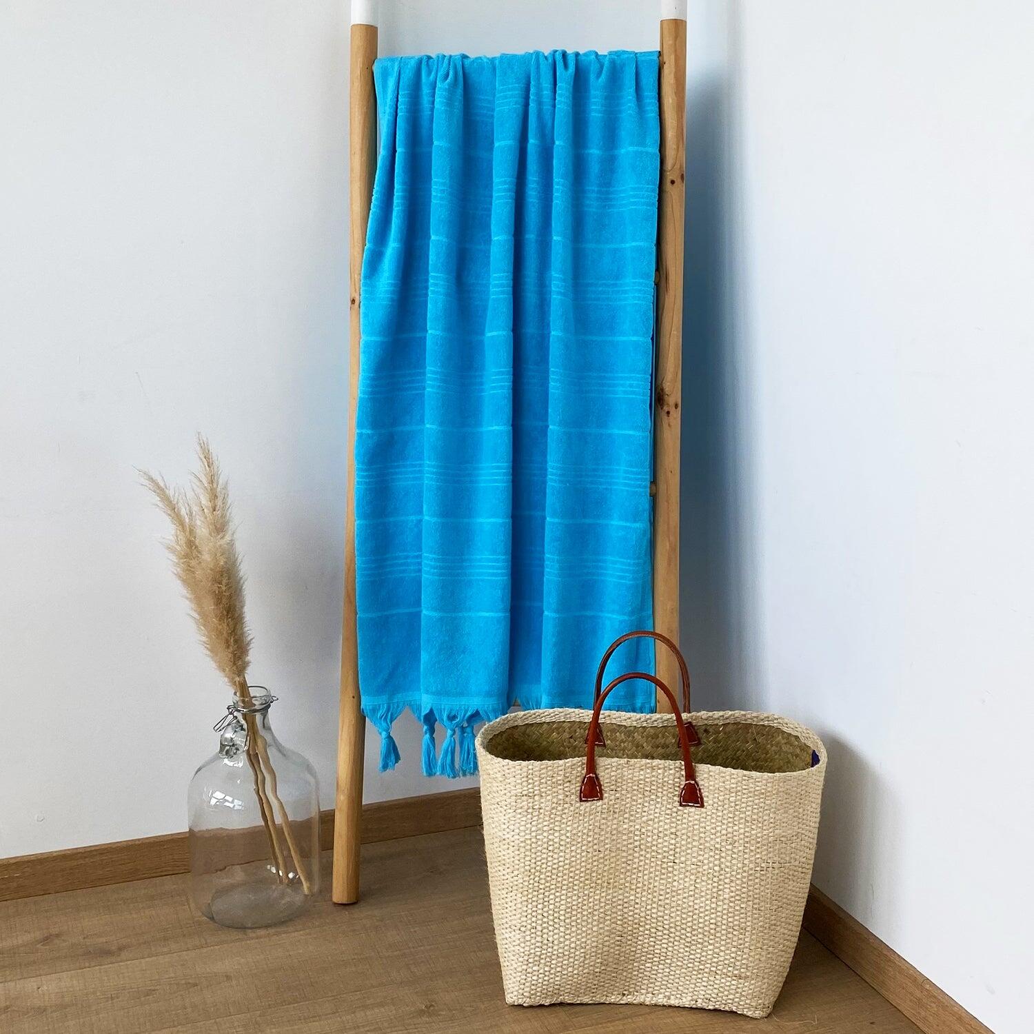Fouta con forro de rizo - Hammam XL Turquoise - 140 x 180 cm - 330 g/m² 2/3