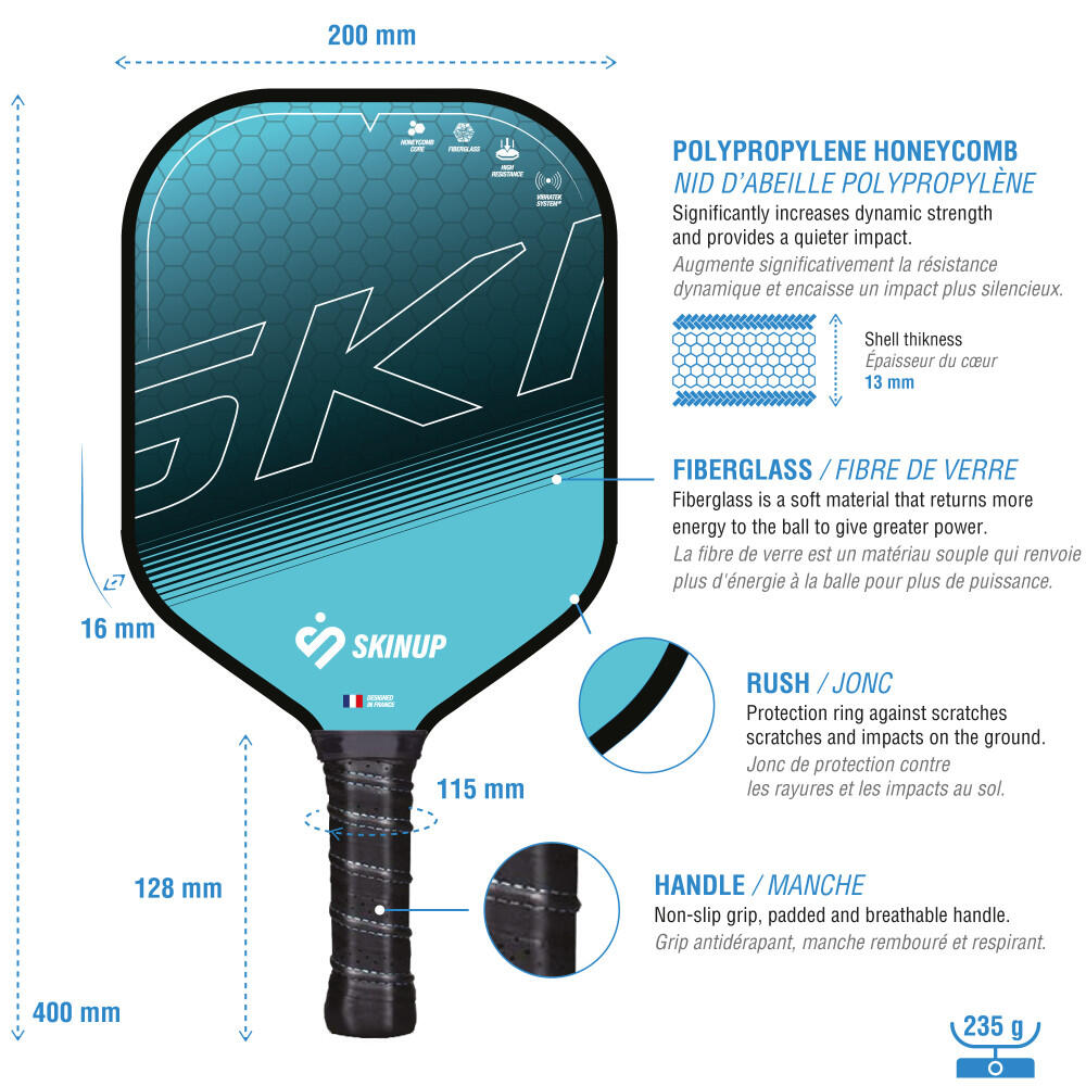 Kit de pickleball com 2 raquetes Smart & Fun, 2 bolas e 1 capa - SKINUP Sport 3/5