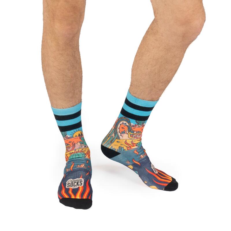 Calcetines de Ciclismo y Running American Socks Rattlesnake - Mid High