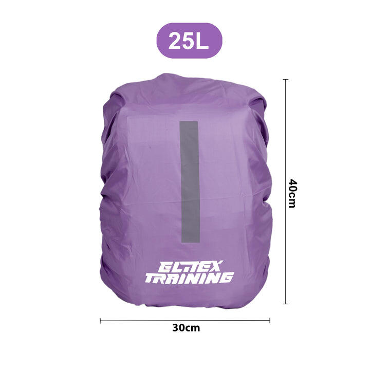 Housse de protection imperméable pour sac à dos 25L avec bande réfléchissante