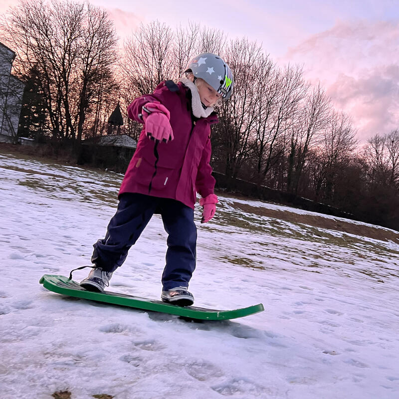 Kinder Anfänger Snowboard, Snowskate, Schlitten Alternative, "The Green Villain"