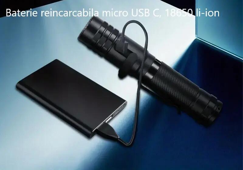 Lanterna reincarcabila Wuben L28 LED, cu acumulator inclus, 2000 lumeni 3/5