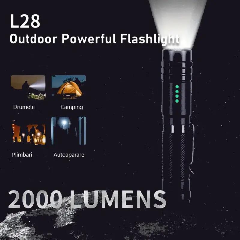 Lanterna reincarcabila Wuben L28 LED, cu acumulator inclus, 2000 lumeni 4/5