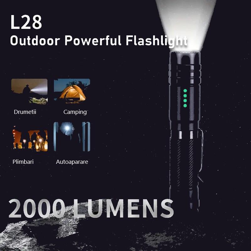 Lanterna reincarcabila Wuben L28 LED, cu acumulator inclus, 2000 lumeni