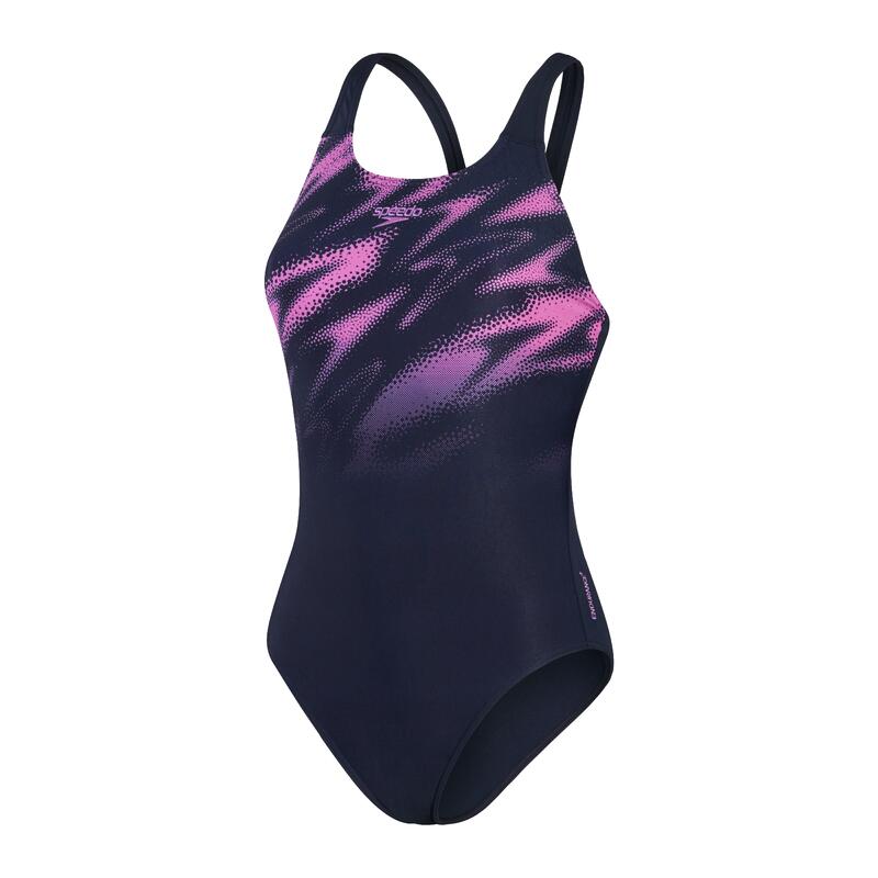 Speedo Womens HyperBoom Placement Muscleback True Navy/Orchid Shine