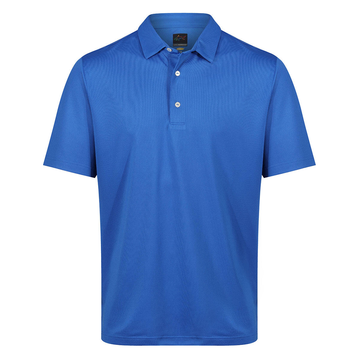 Greg Norman Mens Neck Logo Stretch Golf Polo Shirt 1/4