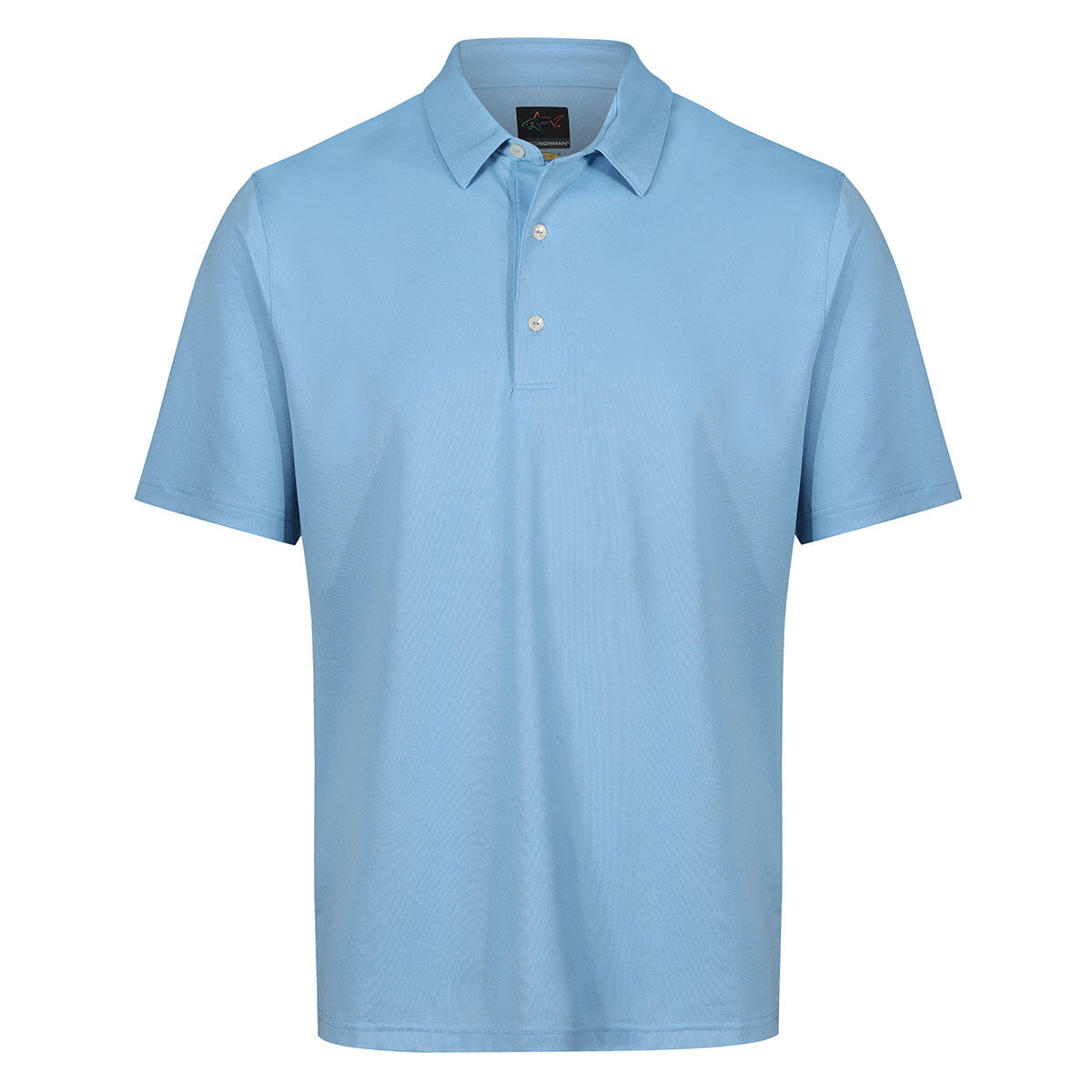 Greg Norman Mens Neck Logo Stretch Golf Polo Shirt 1/4