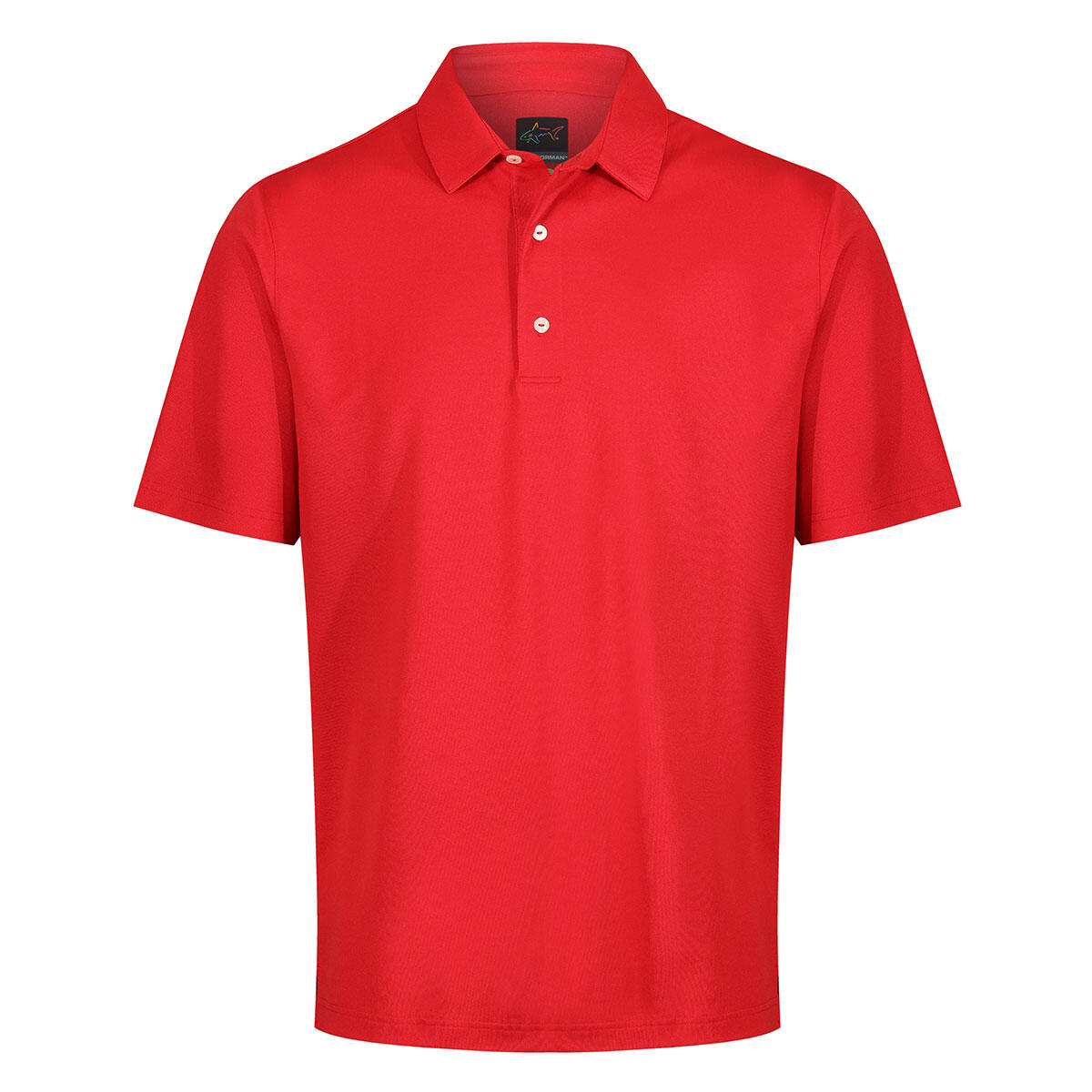 Greg Norman Mens Neck Logo Stretch Golf Polo Shirt 1/4