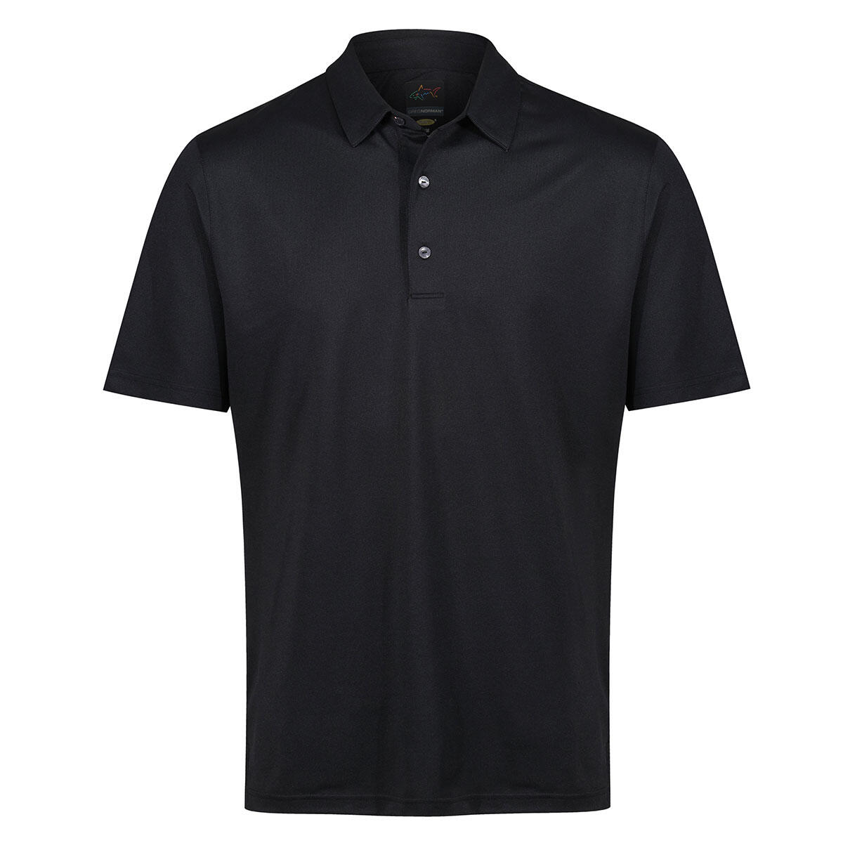 Greg Norman Mens Neck Logo Stretch Golf Polo Shirt 1/4