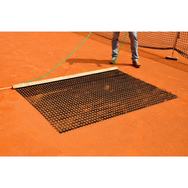 Houten tennisbaan mop 200x115cm - Gevoerde mop