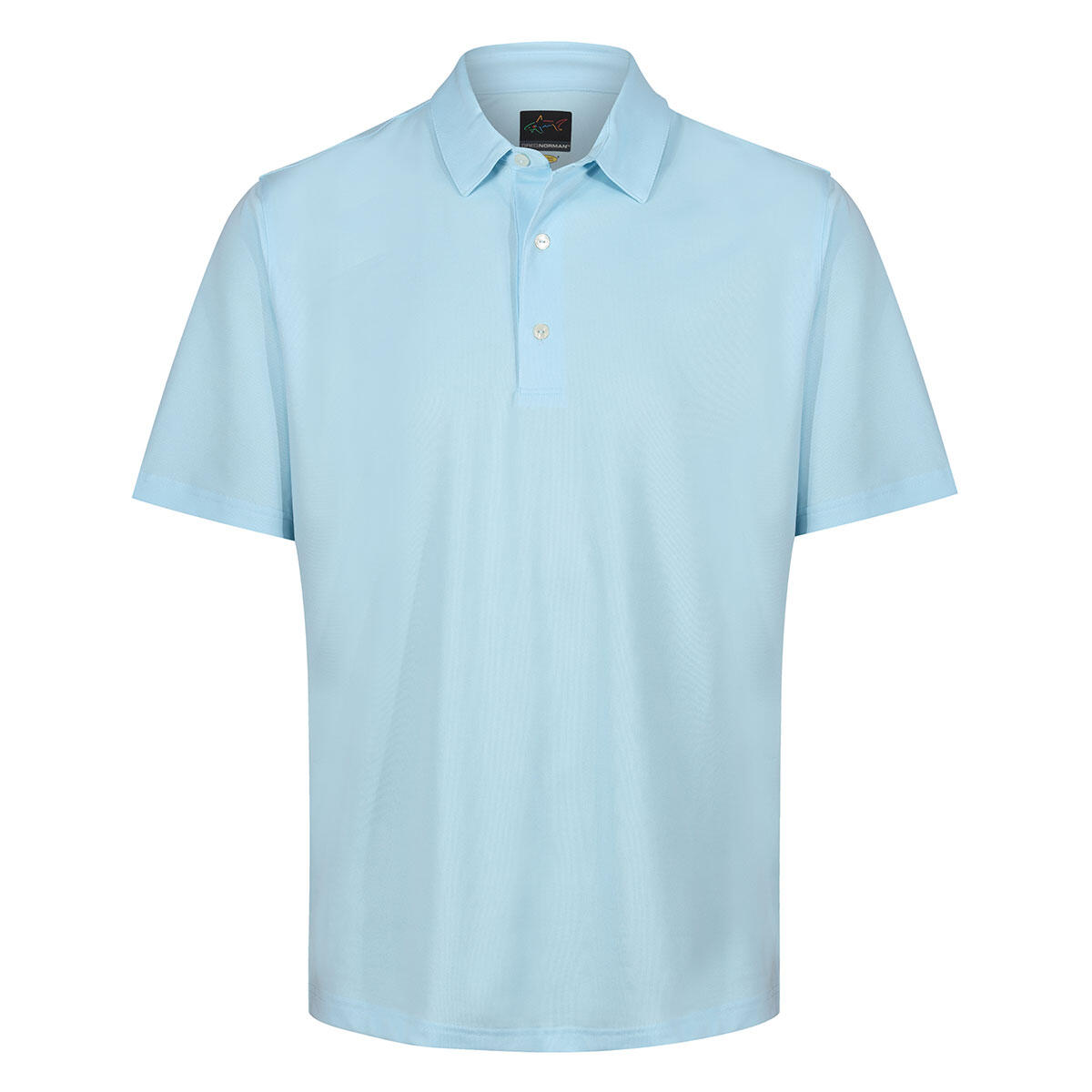 Greg Norman Mens Neck Logo Stretch Golf Polo Shirt 1/4