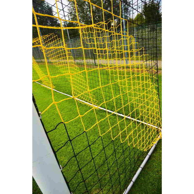 Rede de futebol de 11 3mm - Amarelo e preto - Para baliza 7,32 x 2,44 x 2 x 2 m