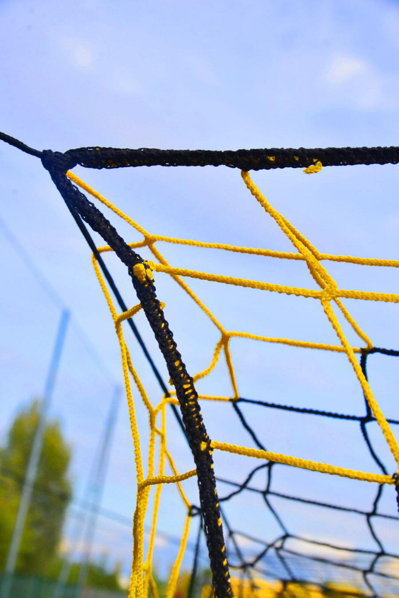 Rete da calcio a 11 4mm - Gialla e nera - Per porta 7,32 x 2,44 x 2 x 2 m 5/7