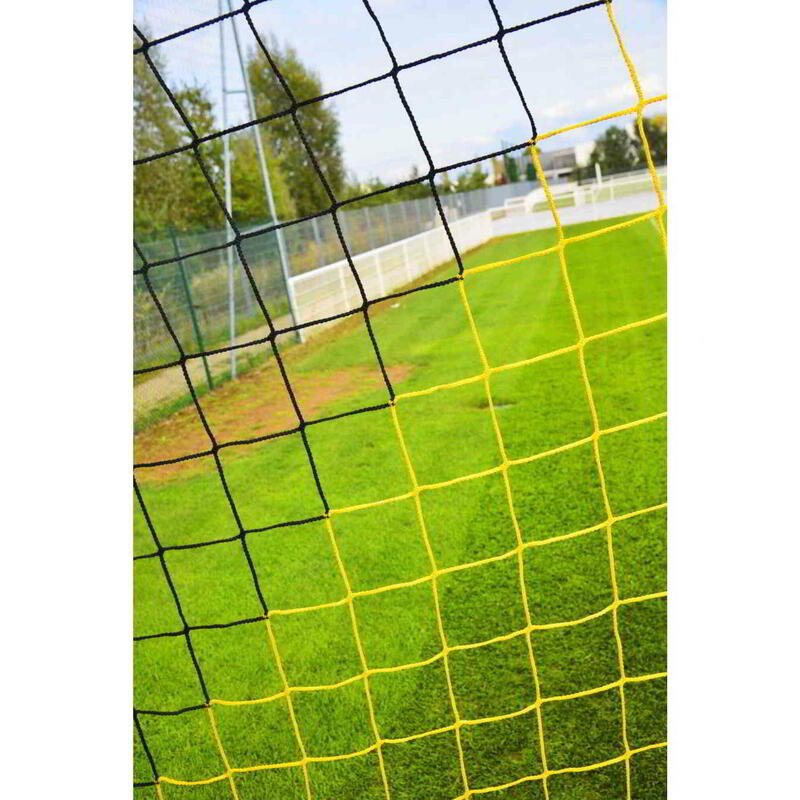 Fotbalová síť 3x2x0,5x1,2 m - žlutá/černá