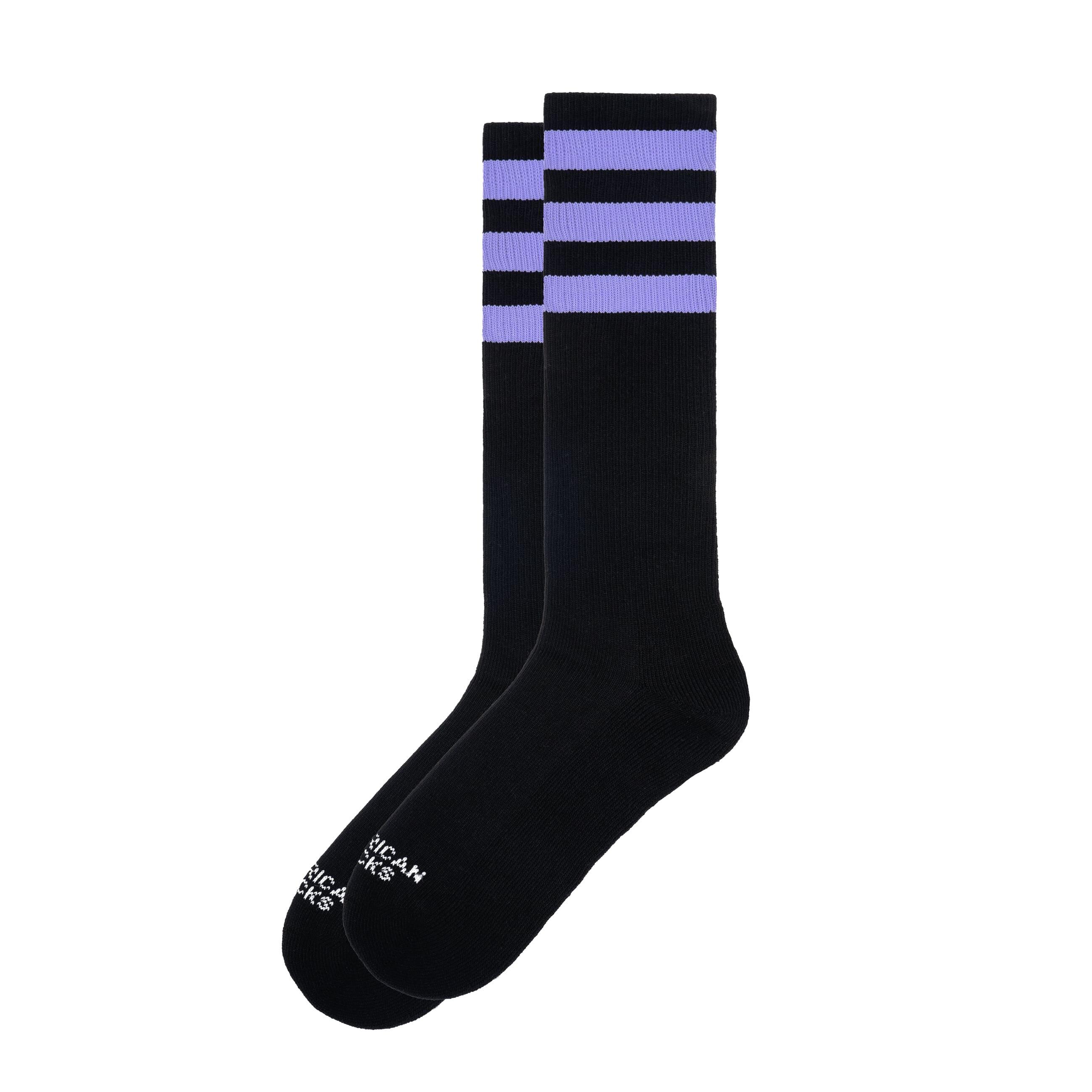 American Socks - Chaussettes Salem - Knee High - American Socks - Chaussettes - Blanc|violet - Taille Unique - Decathlon