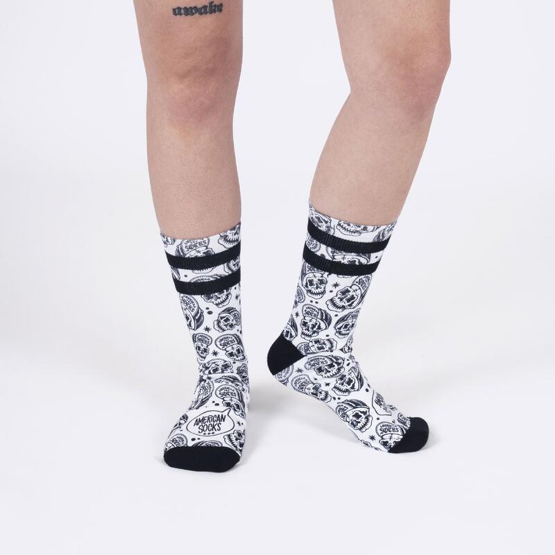 Calcetines divertidos para deporte  American Socks Skater Skull - Mid High