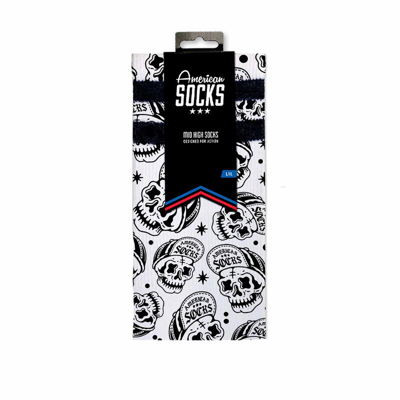 Calcetines divertidos para deporte  American Socks Skater Skull - Mid High