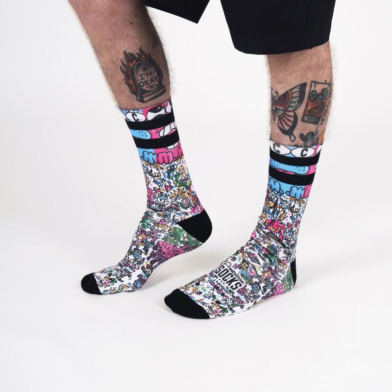 Calcetines divertidos para deporte American Socks Doodle - Mid High