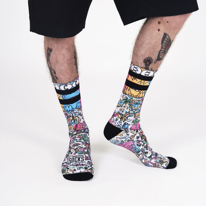 Calcetines divertidos para deporte American Socks Doodle - Mid High