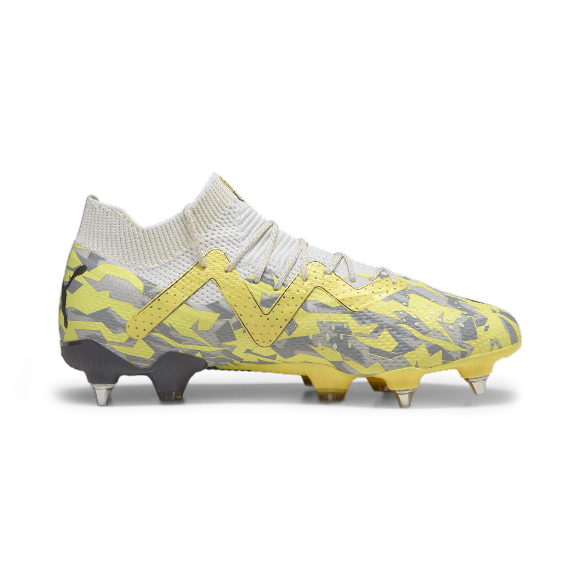 grey and yellow football boots