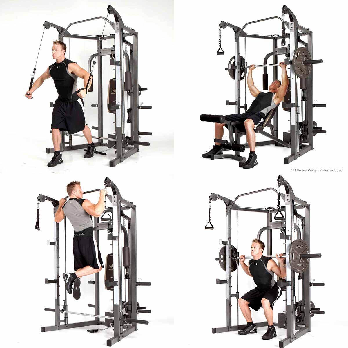 HOME GYM -SMITH MACHINE WITH WEIGHT BENCH 3/7