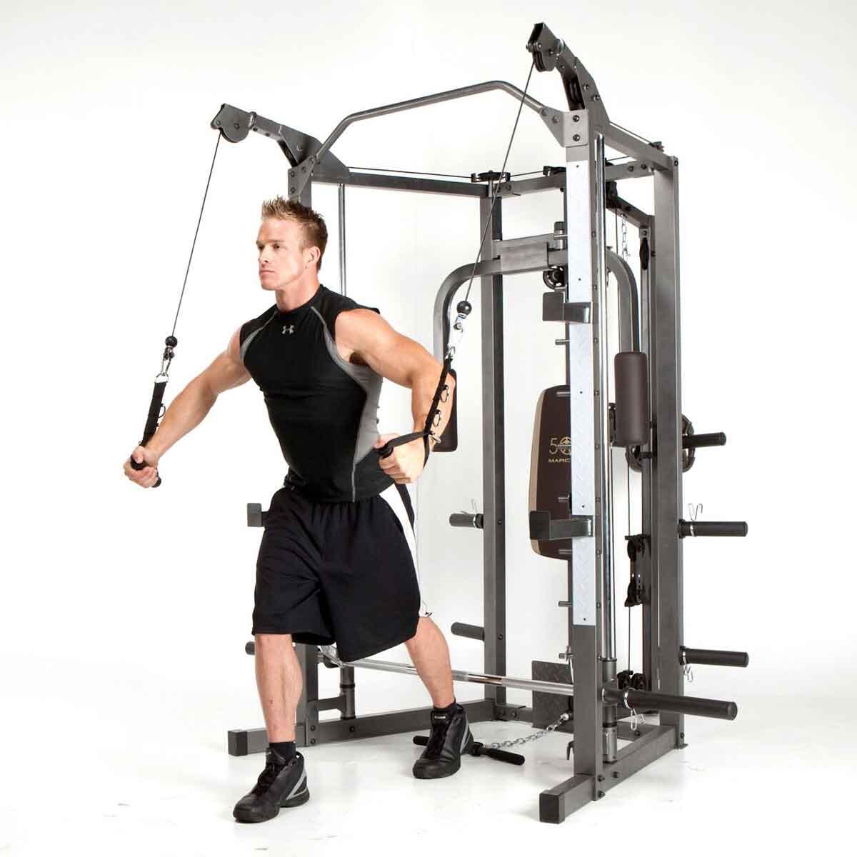 MARCY SM4008 DELUXE SMITH MACHINE HOME GYM WITH WEIGHT BENCH 5/7
