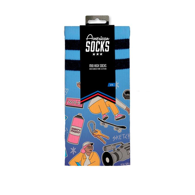 American Socks calcetines skater de media altura con calaveras