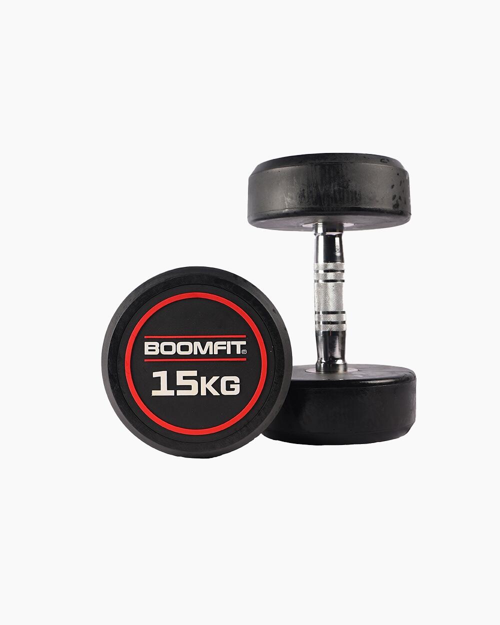 Halteres redondos de musculação 15kg (par) - boomfit